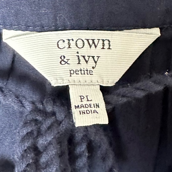 Crown & Ivy Bohemian Peasant Embroidered Blouse Long Sleeves‎ Size Large Petite - Picture 6 of 7